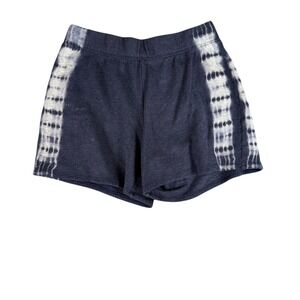 C Active Navy Blue Tie Dye Side Stripe Fleece Knit Shorts Womens Medium